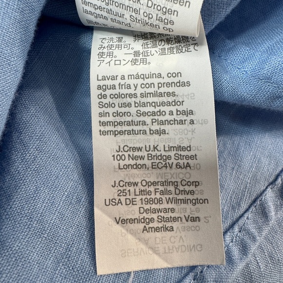 J. Crew Factory Linen shirt perfect fit AL 522 Blue Size Large - Picture 11 of 16